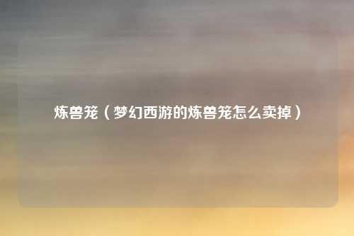 炼兽笼（梦幻西游的炼兽笼怎么卖掉）