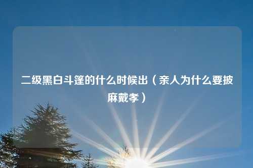 二级黑白斗篷的什么时候出（亲人为什么要披麻戴孝）