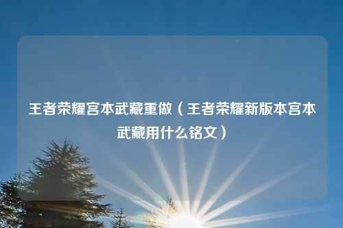 王者荣耀宫本武藏重做（王者荣耀新版本宫本武藏用什么铭文）