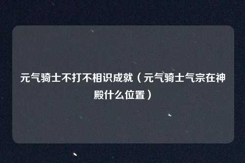 元气骑士不打不相识成就（元气骑士气宗在神殿什么位置）