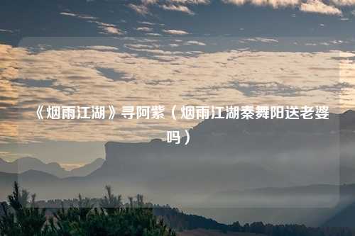 《烟雨江湖》寻阿紫（烟雨江湖秦舞阳送老婆吗）