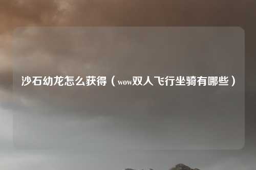 沙石幼龙怎么获得（wow双人飞行坐骑有哪些）