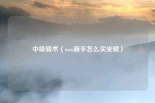 中级骑术（wow新手怎么买坐骑）
