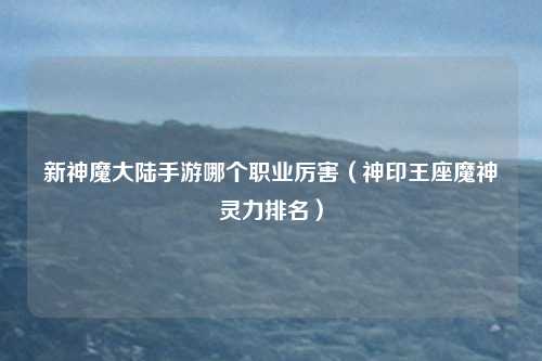 新神魔大陆手游哪个职业厉害（神印王座魔神灵力排名）