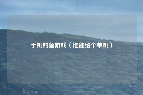 手机钓鱼游戏（谁能给个单机）