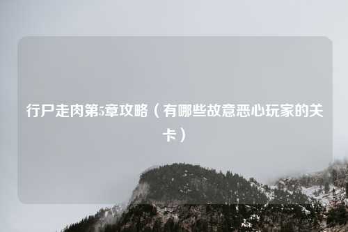 行尸走肉第5章攻略（有哪些故意恶心玩家的关卡）