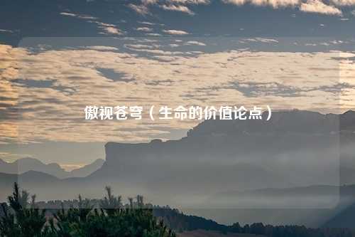 傲视苍穹（生命的价值论点）