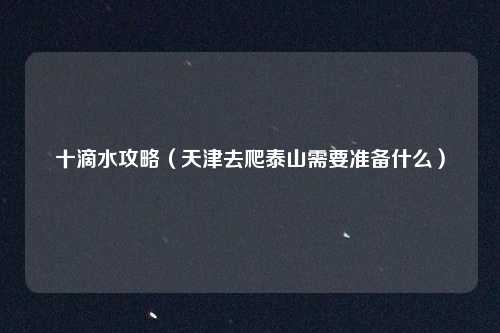 十滴水攻略（天津去爬泰山需要准备什么）