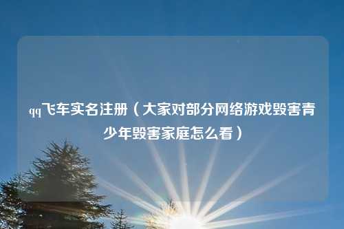 qq飞车实名注册（大家对部分网络游戏毁害青少年毁害家庭怎么看）