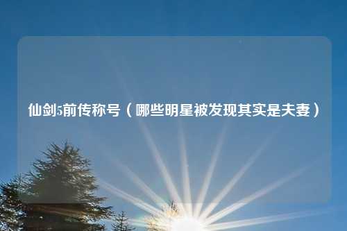 仙剑5前传称号（哪些明星被发现其实是夫妻）