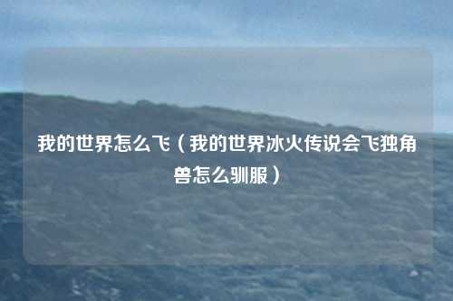 我的世界怎么飞（我的世界冰火传说会飞独角兽怎么驯服）