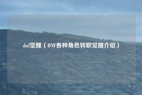 dnf觉醒（DNF各种角色转职觉醒介绍）