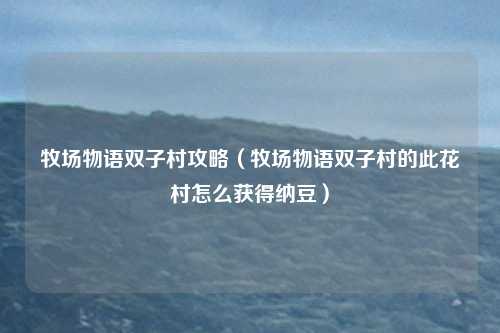 牧场物语双子村攻略（牧场物语双子村的此花村怎么获得纳豆）