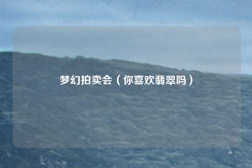 梦幻拍卖会(你喜欢翡翠吗)