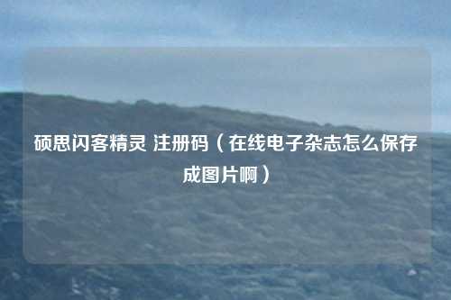 硕思闪客精灵 注册码（在线电子杂志怎么保存成图片啊）