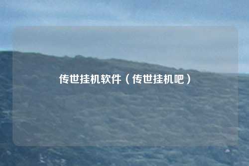 传世挂机软件（传世挂机吧）