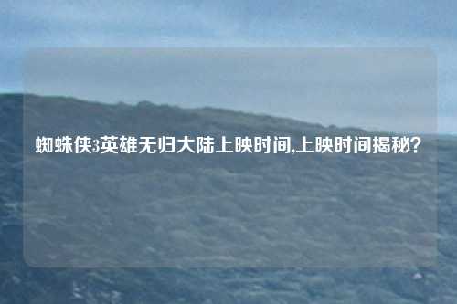 蜘蛛侠3英雄无归大陆上映时间,上映时间揭秘？