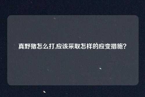真野猪怎么打,应该采取怎样的应变措施？