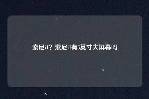 索尼i1？索尼i1有5英寸大屏幕吗
