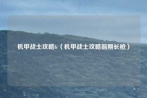 机甲战士攻略fc（机甲战士攻略前期长枪）