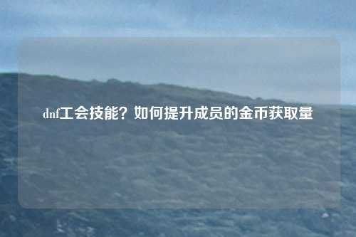 dnf工会技能？如何提升成员的金币获取量