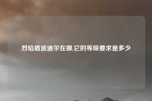 烈焰盾波迪尔在哪,它的等级要求是多少