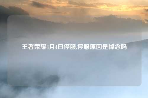 王者荣耀4月4日停服,停服原因是悼念吗