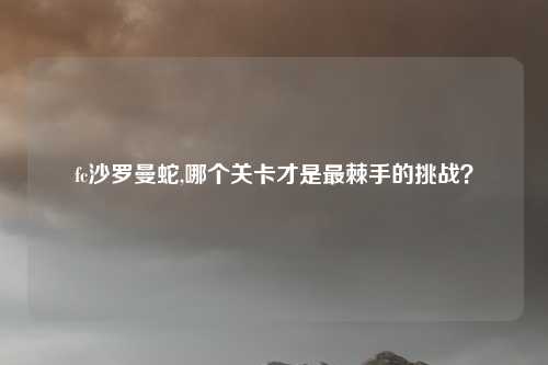 fc沙罗曼蛇,哪个关卡才是最棘手的挑战？