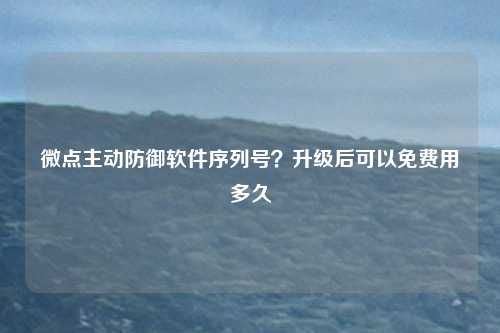 微点主动防御软件序列号？升级后可以免费用多久