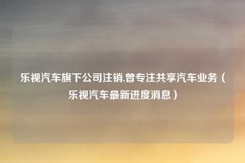 乐视汽车旗下公司注销,曾专注共享汽车业务（乐视汽车最新进度消息）