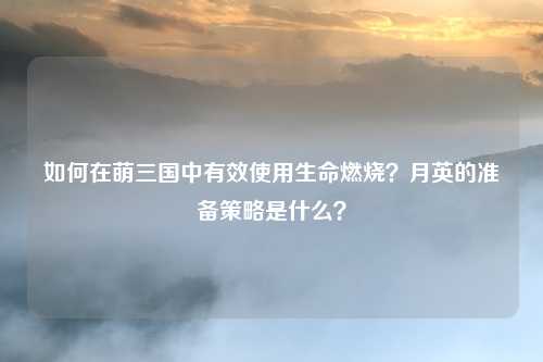 如何在萌三国中有效使用生命燃烧？月英的准备策略是什么？