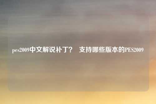 pes2009中文解说补丁？  支持哪些版本的PES2009
