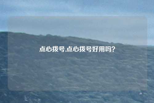 点心拨号,点心拨号好用吗？