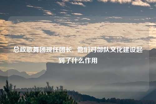 总政歌舞团现任团长,  他们对部队文化建设起到了什么作用