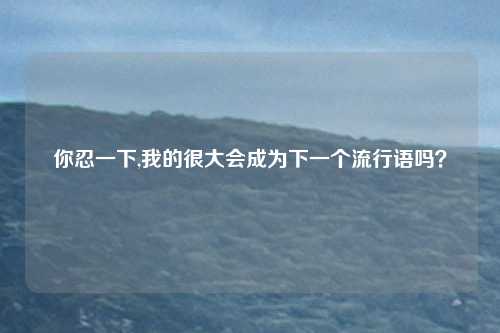 你忍一下,我的很大会成为下一个流行语吗？