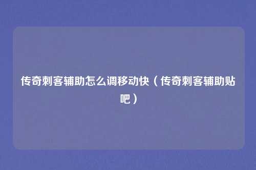 传奇刺客辅助怎么调移动快（传奇刺客辅助贴吧）