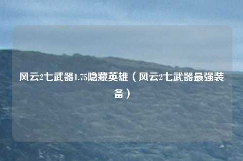 风云2七武器1.75隐藏英雄（风云2七武器最强装备）