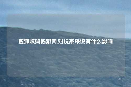搜狐收购畅游网,对玩家来说有什么影响