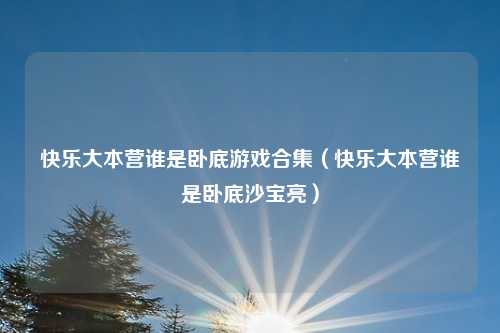 快乐大本营谁是卧底游戏合集（快乐大本营谁是卧底沙宝亮）