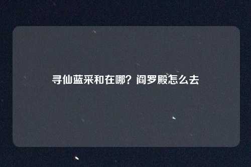 寻仙蓝采和在哪？阎罗殿怎么去