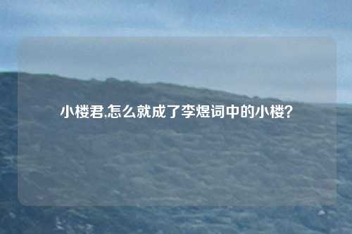 小楼君,怎么就成了李煜词中的小楼？