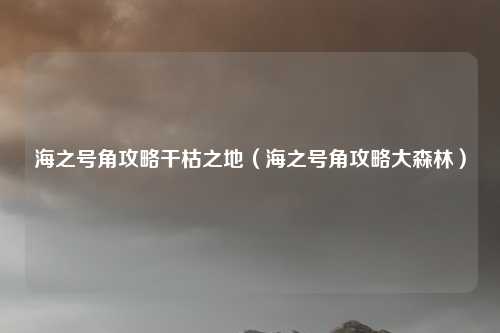 海之号角攻略干枯之地（海之号角攻略大森林）