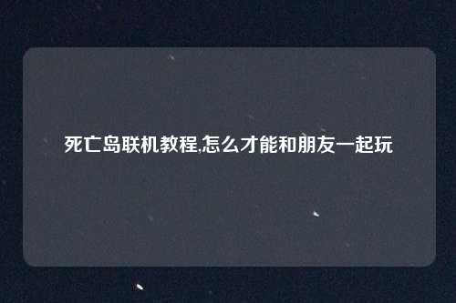 死亡岛联机教程,怎么才能和朋友一起玩