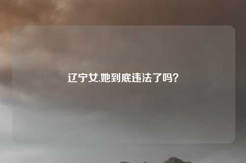 辽宁女,她到底违法了吗？