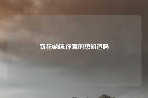 新花蝴蝶,你真的想知道吗