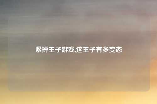 紧搏王子游戏,这王子有多变态