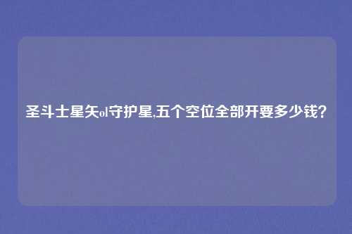圣斗士星矢ol守护星,五个空位全部开要多少钱？