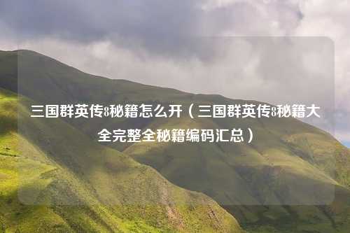 三国群英传8秘籍怎么开（三国群英传8秘籍大全完整全秘籍编码汇总）