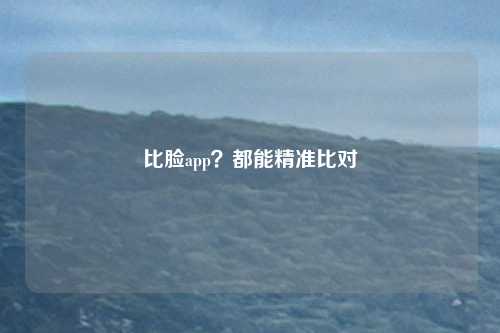 比脸app？都能精准比对