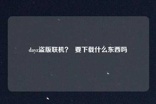 dayz盗版联机？  要下载什么东西吗